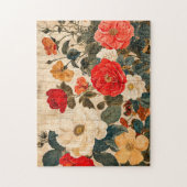 Wild Rose Mix on Weathered Wood Puzzle (Vertikal)