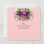 WILD-ROSE,MUSCHELN BABY-FOTOVORLAGE EINLADUNG (Rückseite)