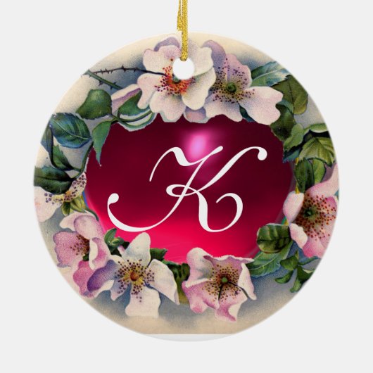 WILD-ROSE, PINK GEM BABY SHOWER FOTO-VORLAGE KERAMIKORNAMENT (Hinten)