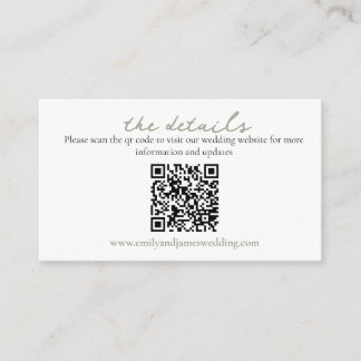 Wild Rose Sage Wedding QR Enclosure Card Begleitkarte