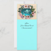 WILD-ROSE UND BLAUES RIBBON-FOTO-VORLAGENMONOGRAMM EINLADUNG (Rückseite)