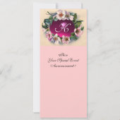 WILD-ROSE UND PINK-RIBBON-FOTO-VORLAGENMONOGRAMM EINLADUNG (Rückseite)