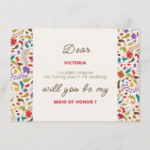 Wild Rose Woods Exotischer Blumengarten Hochzeit Menükarte