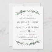 Wild Rosemary Botanical Wedding Einladung (Vorderseite)