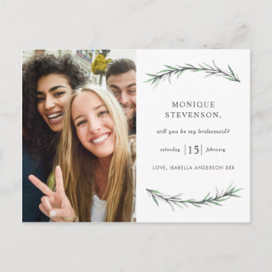 Wild Rosemary Botanical Werden Sie meine Bridesmai Einladungspostkarte