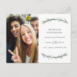 Wild Rosemary Botanical Werden Sie meine Bridesmai Einladungspostkarte