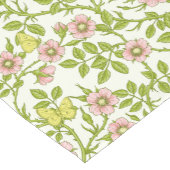 Wild roses and butterflies /pink/pale green/yellow kurzer tischläufer (Ecke)