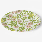 Wild roses and butterflies /pink/pale green/yellow pappteller (Schrägansicht)