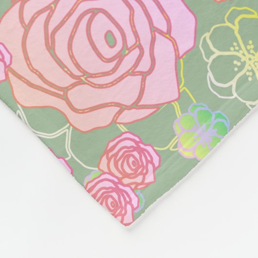 Wild Roses Fleecedecke (Ecke)