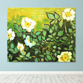 Wild Roses, popular painting by Vincent van Gogh Leinwanddruck (Insitu (Holzboden))