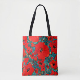 Wild rotes Mohnfeld Tasche