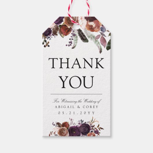 Wild Royal Bloom | Dankeschön Geschenkanhänger (Vorderseite)