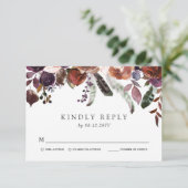 Wild Royal Bloom Wedding RSVP (Stehend Vorderseite)