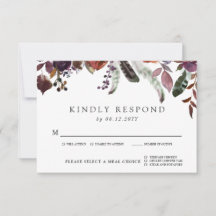 Wild Royal Bloom Wedding RSVP | Wahl des Essens