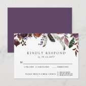 Wild Royal Bloom Wedding RSVP | Wahl des Essens Karte (Vorne/Hinten)