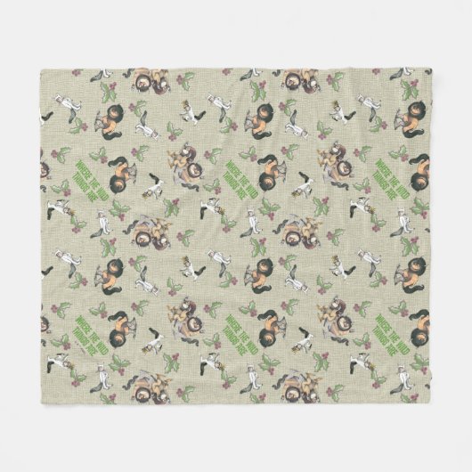 Wild Rumpus Holiday Pattern Fleecedecke (Vorderseite (Horizontal))