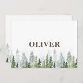 WILD | Rustikale Geburtsankündigungskarte mit Bäum Save The Date (Vorne/Hinten)