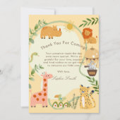 Wild Safari Adventure Awaits Baby Shower Dankeskarte (Vorderseite)