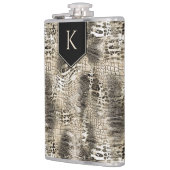 Wild Safari Animal Print mit beliebigen Monogramme Flachmann (Links)