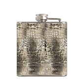 Wild Safari Animal Print mit Ihrem Monogramm Flachmann (Rückseite)