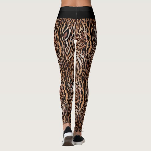 Wild Safari Animal Print Pattern Leggings (Rückseite)