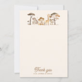 Wild Safari Animals Baby Dusche Danke Karte (Vorderseite)