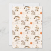 Wild Safari Animals Baby Dusche Danke Karte (Rückseite)