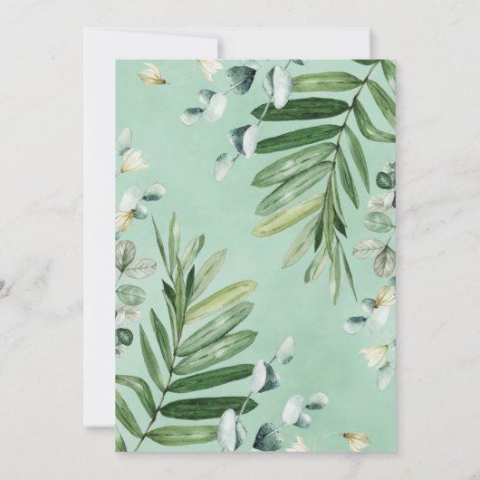 Wild Safari Animals Baby Dusche Jungle Grüne Einladung (Rückseite)