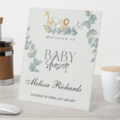 Wild Safari Animals Baby Dusche Jungle Grüne Sockelschild (In Situ)