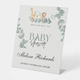 Wild Safari Animals Baby Dusche Jungle Grüne Sockelschild