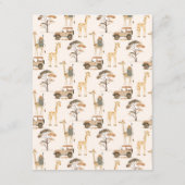 Wild Safari Animals Baby Dusche Wünsche für Baby Begleitkarte (Rückseite)