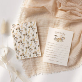 Wild Safari Animals Baby Dusche Wünsche für Baby Begleitkarte