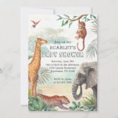 Wild Safari Animals Baby Shower Einladung (Vorderseite)