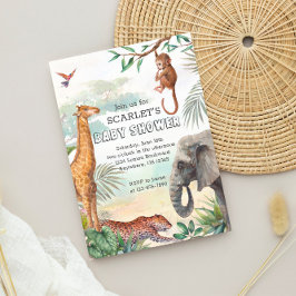 Wild Safari Animals Baby Shower Einladung