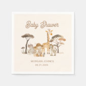 Wild Safari Animals Baby Shower Serviette (Vorderseite)