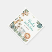 Wild Safari Animals Birthday Party Serviette (Ecke)