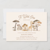 Wild Safari Animals Boho Baby Shower Einladung (Vorderseite)