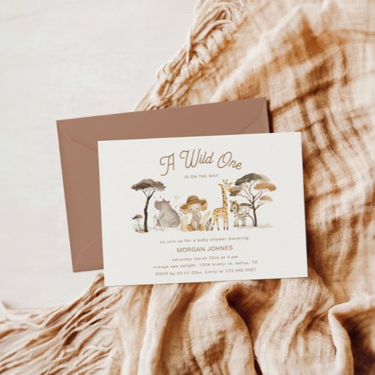 Wild Safari Animals Boho Baby Shower Einladung