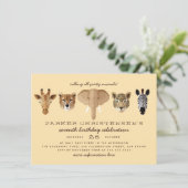 Wild Safari Animals Boys zum Geburtstag Einladung (Stehend Vorderseite)