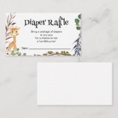 Wild Safari Animals Diaper Raffle Card Begleitkarte (Vorne/Hinten)