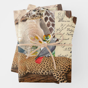 Wild Safari Animals Geschenkpapier Set
