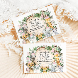 Wild Safari Animals Girl Baby Duwer Windelwanne Ra Begleitkarte