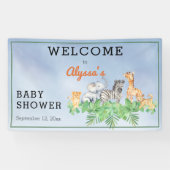 Wild Safari Animals | Jungle Baby Dusche Party Ban Banner (Horizontal)