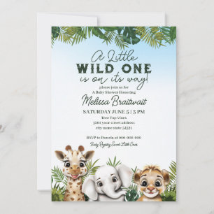 Wild Safari Animals Kinderdusche Einladung