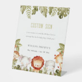 Wild Safari Animals Kindergeburtstag Custom Party Sockelschild (Vorderseite)