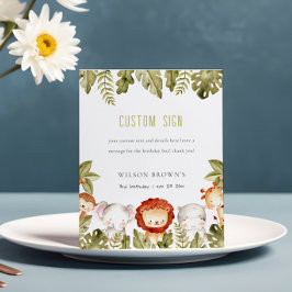 Wild Safari Animals Kindergeburtstag Custom Party Sockelschild