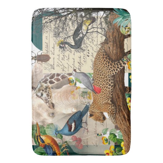 Wild Safari Animals Tischset Badematte (Vorderseite Vertikal)