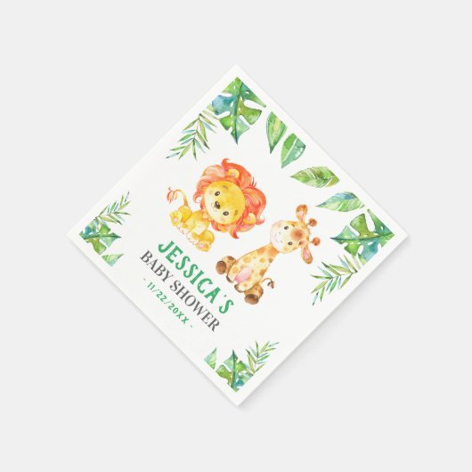 Wild Safari Baby Boy Dusche Jungle Sprinkle Party Serviette (Ecke)
