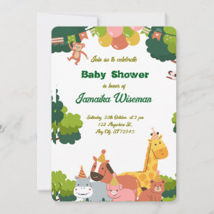 Wild Safari Baby Shower Karte – Dschungeltiere