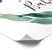 Wild Safari Foliage Wreath Baby Dusche Willkommen Poster (Ecke)